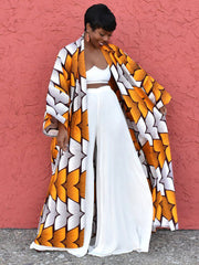 Abrigo con juntas divididas estampadas