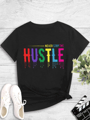 Lässiges T-Shirt mit Buchstaben von HUSTLE
