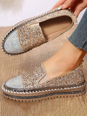 Slip-On-Loafer mit Strass-Pailletten