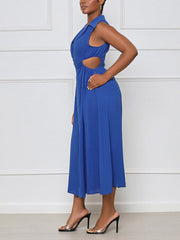 Kleid mit seitlichem Cut-out und Reverskragen