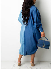 Langärmliges Hemdkleid mit Umlegekragen