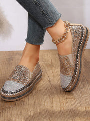 Slip-On-Loafer mit Strass-Pailletten
