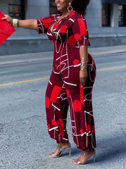 Mono de pierna ancha con diseño geométrico