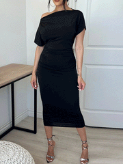 Figurbetontes Maxikleid mit One-Shoulder-Träger