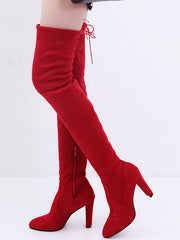 Botas de tacón alto con punta redonda