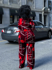 Mono de pierna ancha con diseño geométrico