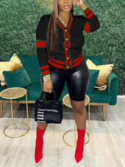 Lässiges Strickoberteil mit Farbblock