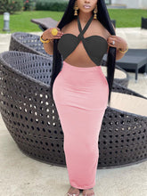 Hollow Out Backless Bodycon Maxi Dress