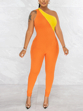 Figurbetonter Jumpsuit mit geripptem Patchwork und Reißverschluss