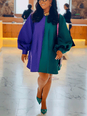 Vestido mini con bloques de color a la moda