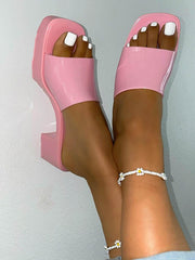 Sandalias de tacón grueso de gelatina