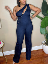 Zipped Denim Jumpsuit