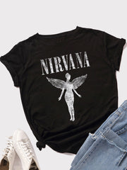 Baumwoll-T-Shirt „Nirvana Wings“