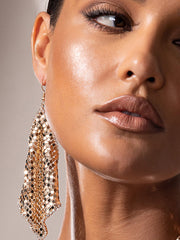 Kettenhemd-Ohrgehänge mit Strasssteinen