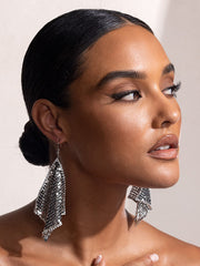 Kettenhemd-Ohrgehänge mit Strasssteinen