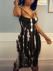 Vestido camisero ajustado con efecto tie dye