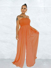 Lässiger, lockerer, trägerloser Chiffon-Overall