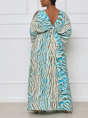 Ärmelloses Maxikleid mit V-Ausschnitt und Schlitz