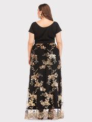 Elegantes Netzkleid mit Pailletten