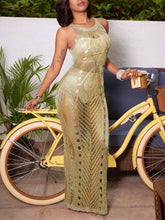 Vestido playero sin mangas de crochet