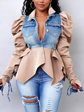 Tops asimétricos con patchwork de mezclilla