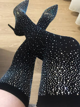 Botas altas hasta el muslo con decoración de diamantes de imitación