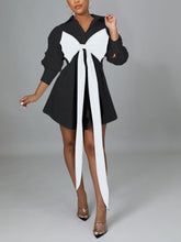 Mini-Hemdkleid mit Schnürung und Schleife