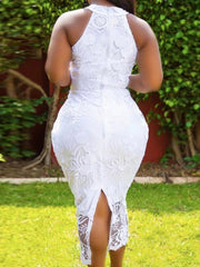 Ärmelloses Partykleid aus Spitze