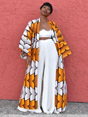 Abrigo con juntas divididas estampadas