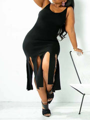 Vestido con borlas y tirantes finos