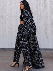 Abrigo con juntas divididas estampadas