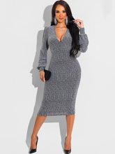 Vestido midi ajustado con purpurina