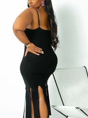 Vestido con borlas y tirantes finos