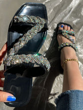 Flache Hausschuhe mit Pailletten