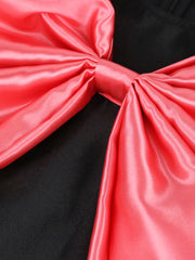 Vestido midi con bloques de color y lazo