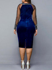 Midikleid aus Samt mit Pailletten