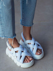 Sandalias de plataforma con tiras cruzadas de velcro