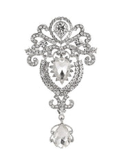 Broche con diamantes de imitación