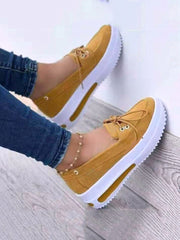Mocasines informales con plataforma sin cordones