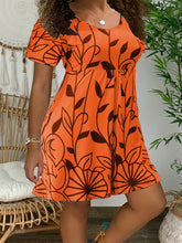 Lässiges bedrucktes Midikleid