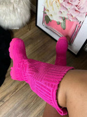 Handtuch-Stiefel mit flacher Zehenpartie