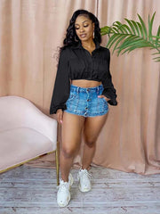 Kurzes Hemd mit einfarbigen Flecken