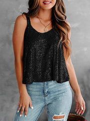 Blusa sin mangas con lentejuelas