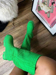 Handtuch-Stiefel mit flacher Zehenpartie