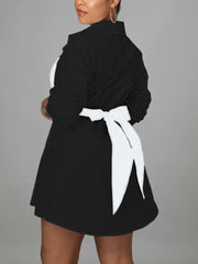 Mini-Hemdkleid mit Schnürung und Schleife