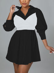 Mini-Hemdkleid mit Schnürung und Schleife