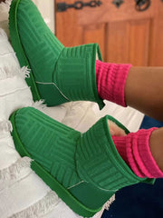 Botas de nieve mullidas y sin cordones con forma de toalla