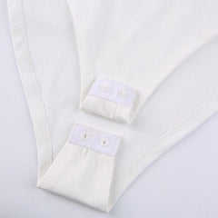 Sweetheart Bustier Racerback High Leg Fitted Bodysuit - White