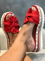 Sandalias de tacón con plataforma y lazo