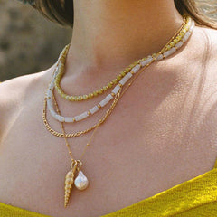 Charming Color Crystal Stone Choker Necklace - Yellow